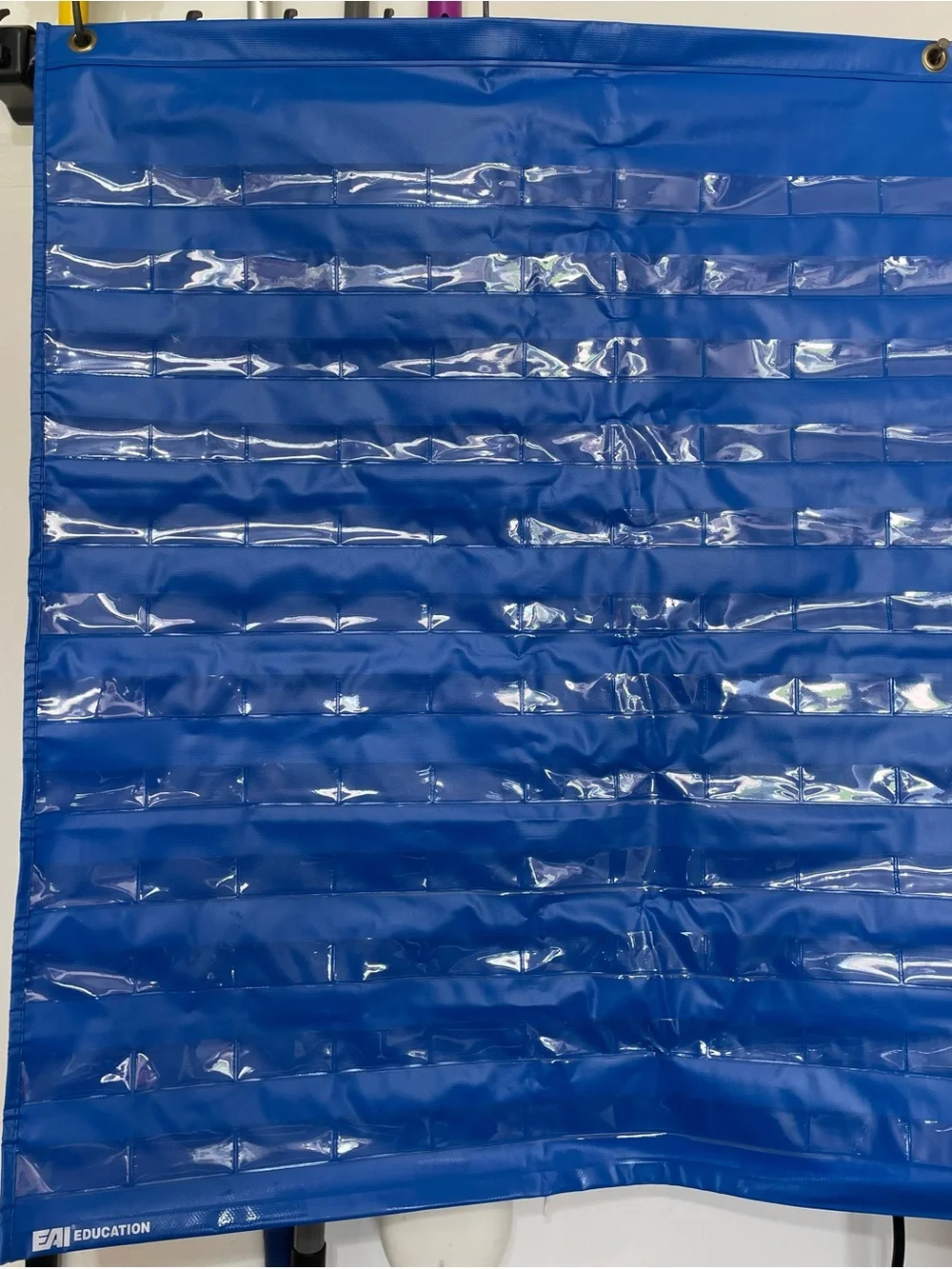 120 Slot Blue Pocket Chart Organizer for Classroom Learning+Pencils & Sharpeners
